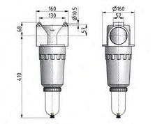 Filter 60microns G3'' 40000 l/min Auto Polycarbonate Standard 9