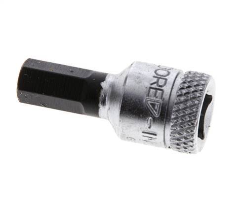 1/4" Gedore 28mm Long Pin Socket Insert for 6 mm Hexagonal Socket Screws