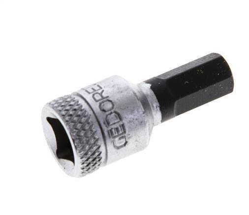 1/4" Gedore 28mm Long Pin Socket Insert for 6 mm Hexagonal Socket Screws