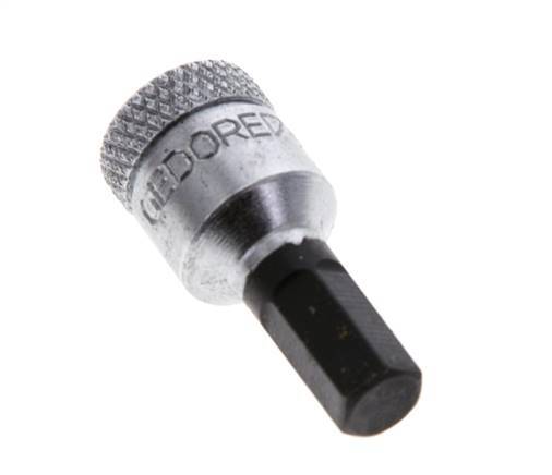 1/4" Gedore 28mm Long Pin Socket Insert for 6 mm Hexagonal Socket Screws