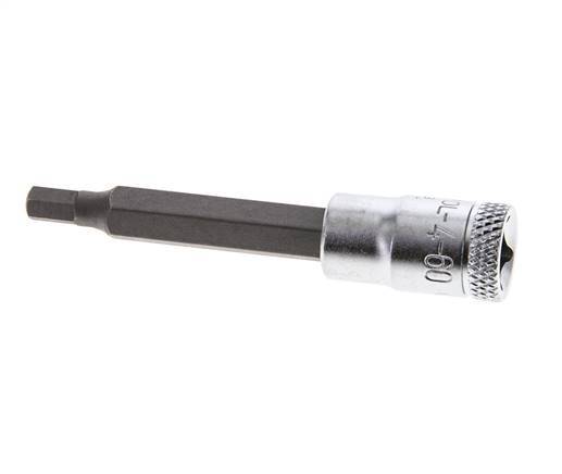 1/4" Gedore 60mm Long Pin Socket Insert for 4 mm Hexagonal Socket Screws