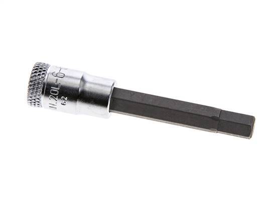 1/4" Gedore 60mm Long Pin Socket Insert for 6 mm Hexagonal Socket Screws