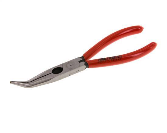 Knipex Angled Needle Nose Pliers 200 mm Plastic-coated Handles