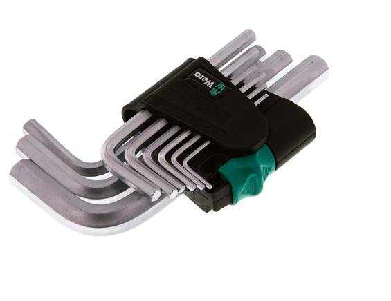 Wera 9-Piece 1.5 To 10mm Hexagonal Allen Key Set Short