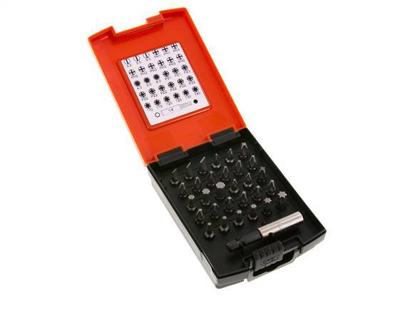 Wiha 31-Piece Bit Assortment Magnetic Bit Holder Plastic Box