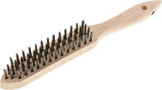 Hand Wire Brush 4-Row Steel Wire Smooth [5 Pieces]