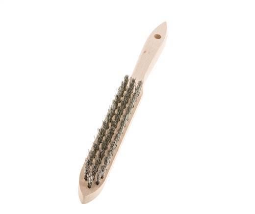 Hand Wire Brush 3-Row Stainless Steel Wire Corrugated