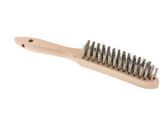 Hand Wire Brush 4-Row Stainless Steel Wire Corrugated