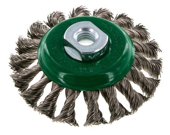 Bevel Brush Braided 100X12 mm ( M14X2) Stainless Steel Wire