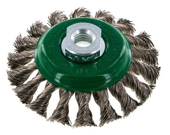 Bevel Brush Braided 100X12 mm ( M14X2) Stainless Steel Wire