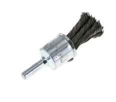 End Wire Brush 19 mm 6 mm Shaft Steel Wire 0.35 mm 6xBraided