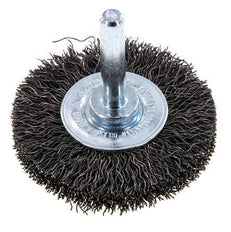 Round Brush 50x10 mm 6 mm Shaft Steel Wire 0.3 mm Corrugated