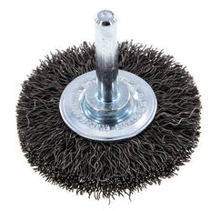 Round Brush 50x10 mm 6 mm Shaft Steel Wire 0.3 mm Corrugated