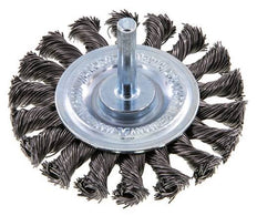 Round Brush 75x12 mm 6 mm Shaft Steel Wire 0.5 mm 18xBraided