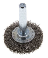 Round Brush 30x6 mm 6 mm Shaft Stainless Steel Wire 0.2 mm Corrugated
