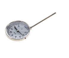 0 to +160°C Stainless Steel Bimetallic Thermometer 100mm Cabinet 160mm Stem Bottom