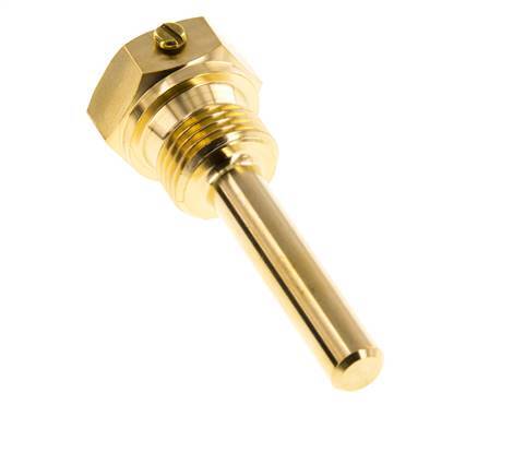 Copper Alloy G 1/2 Inch Bolt Fix Thermowell for 63mm Stem Max 160°C and 6 Bars