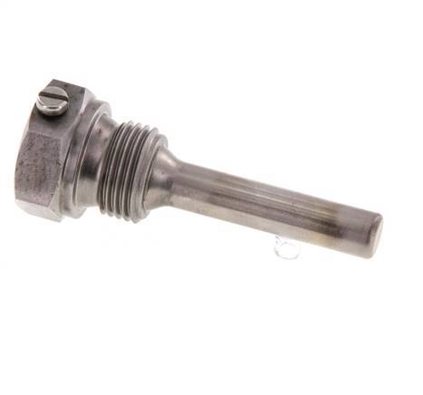 Steel St35 G 1/2 Inch Thermowell for 63mm Stem Max 600°C and 25 Bars