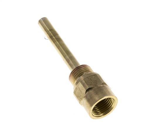 Copper Alloy G 1/2 Inch Thermowell for 100mm Stem Max 160°C and 6 Bars