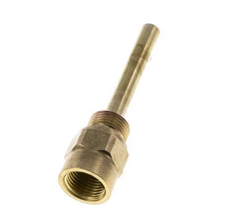 Copper Alloy G 1/2 Inch Thermowell for 100mm Stem Max 160°C and 6 Bars