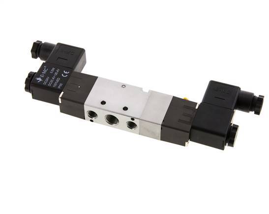 5/3 G1/4'' (G1/8'') Pressure Center Solenoid Valve 12V DC 1.5-8bar/21.0-112psi E.MC