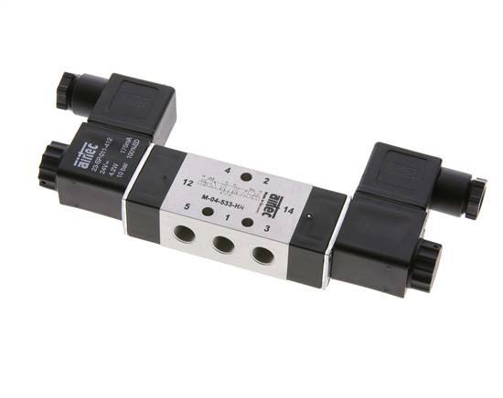 5/3 G1/8'' Exhaust Center Solenoid Valve 230V AC 3-10bar/42-140psi Airtec