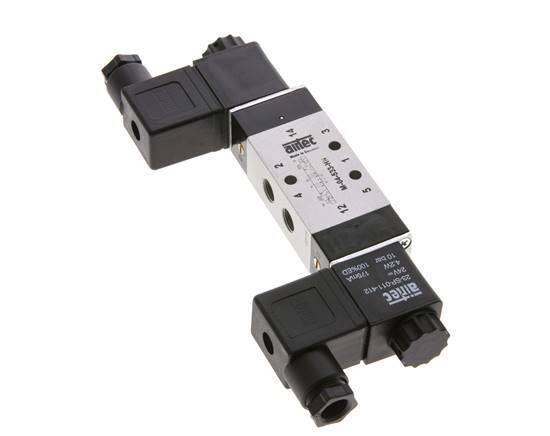 5/3 G1/8'' Exhaust Center Solenoid Valve 230V AC 3-10bar/42-140psi Airtec