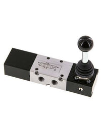 5/3 G1/8'' Exhaust Center Hand Lever Valve -0.95-10bar/-13.2-140psi