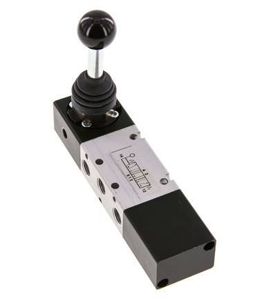5/3 G1/8'' Exhaust Center Hand Lever Valve -0.95-10bar/-13.2-140psi