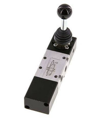 5/3 G1/8'' Exhaust Center Hand Lever Valve -0.95-10bar/-13.2-140psi