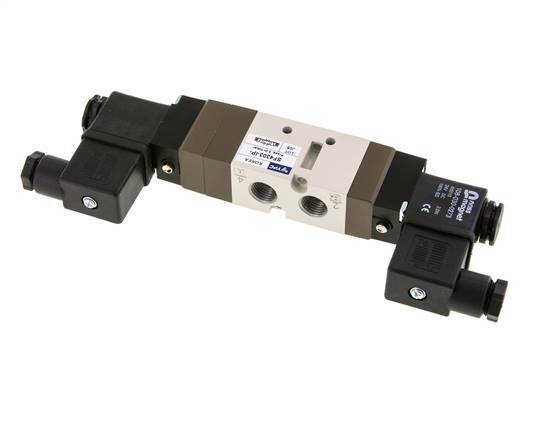 5/3 G1/4'' (G1/8'') Center Closed Solenoid Valve 12V DC 2-10bar/28-140psi YPC