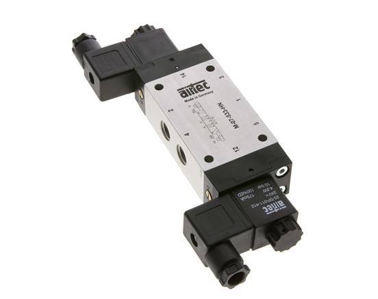 5/3 G1/4'' Exhaust Center Solenoid Valve 24V DC 3-8bar/42-112psi Airtec