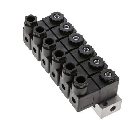 6x3/2 G1/8'' NC Solenoid Valve 24V DC -0.95-10bar/-13.2-140psi Airtec