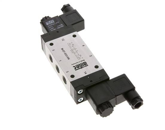 5/3 G1/4'' Exhaust Center Solenoid Valve 12V DC 3-8bar/42-112psi Airtec