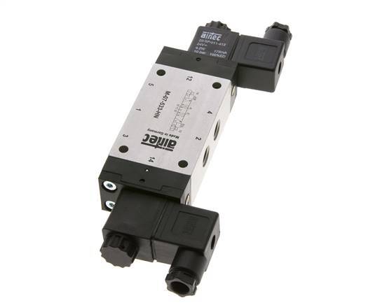 5/3 G1/4'' Exhaust Center Solenoid Valve 12V DC 3-8bar/42-112psi Airtec