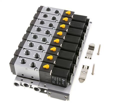 G1/4'' 8x Pneumatic Valve Terminal 24V DC 1.5-8bar/21.0-112psi Multi-pole E.MC