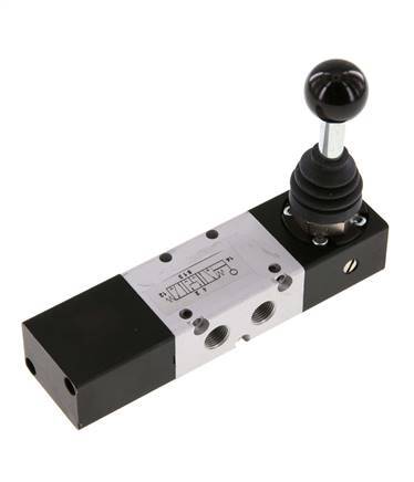 5/3 G1/8'' Pressure Center Hand Lever Valve -0.95-10bar/-13.2-140psi