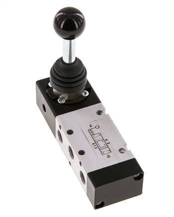 5/3 G1/8'' Center Closed Hand Lever Valve Detent -0.95-10bar/-13.2-140psi
