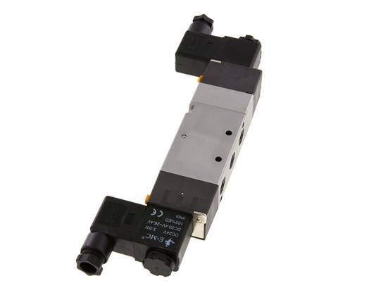 5/3 G1/4'' Pressure Center Solenoid Valve 24V DC 1.5-8bar/21.0-112psi E.MC