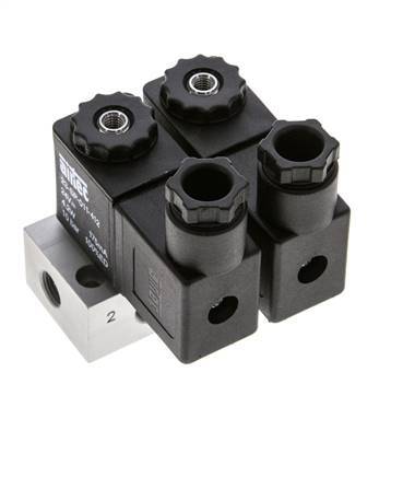 2x3/2 G1/8'' NC Solenoid Valve 24V DC -0.95-10bar/-13.2-140psi Airtec