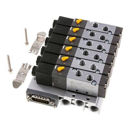 G1/8'' 6x Pneumatic Valve Terminal 24V DC 1.5-8bar/21.0-112psi Multi-pole E.MC