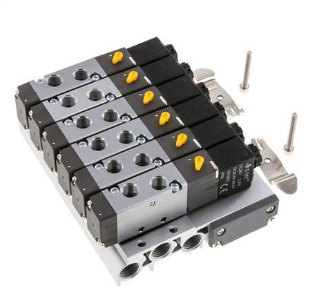 G1/8'' 6x Pneumatic Valve Terminal 24V DC 1.5-8bar/21.0-112psi Multi-pole E.MC