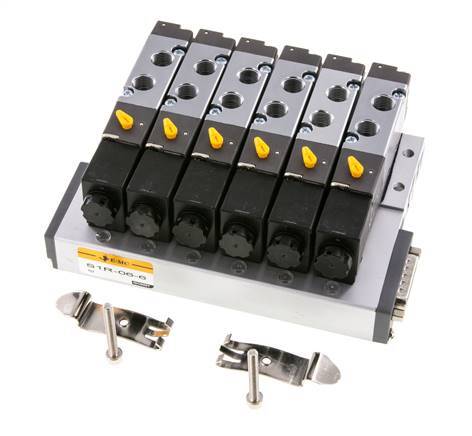 G1/8'' 6x Pneumatic Valve Terminal 24V DC 1.5-8bar/21.0-112psi Multi-pole E.MC