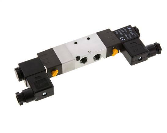 5/3 G1/4'' (G1/8'') Exhaust Center Solenoid Valve 24V AC 1.5-8bar/21.0-112psi E.MC