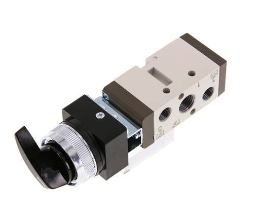 5/2 G1/4'' (G1/8'') Rotary Switch Valve Black 0-8bar/0-112psi YPC