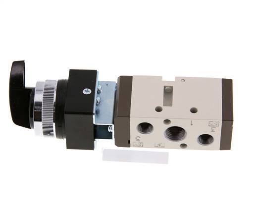 5/2 G1/4'' (G1/8'') Rotary Switch Valve Black 0-8bar/0-112psi YPC