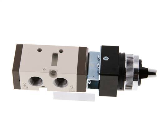 5/2 G1/4'' (G1/8'') Rotary Switch Valve Black 0-8bar/0-112psi YPC