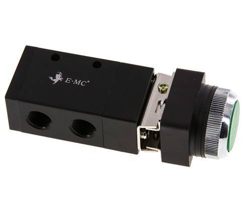 3/2 G1/4'' Universal Push Button Valve Green 0-8bar/0-112psi E.MC