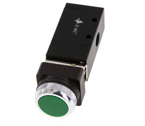 3/2 G1/4'' Universal Push Button Valve Green 0-8bar/0-112psi E.MC