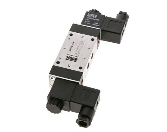 5/3 G1/8'' Exhaust Center Solenoid Valve 230V AC 3-8bar/42-112psi Airtec
